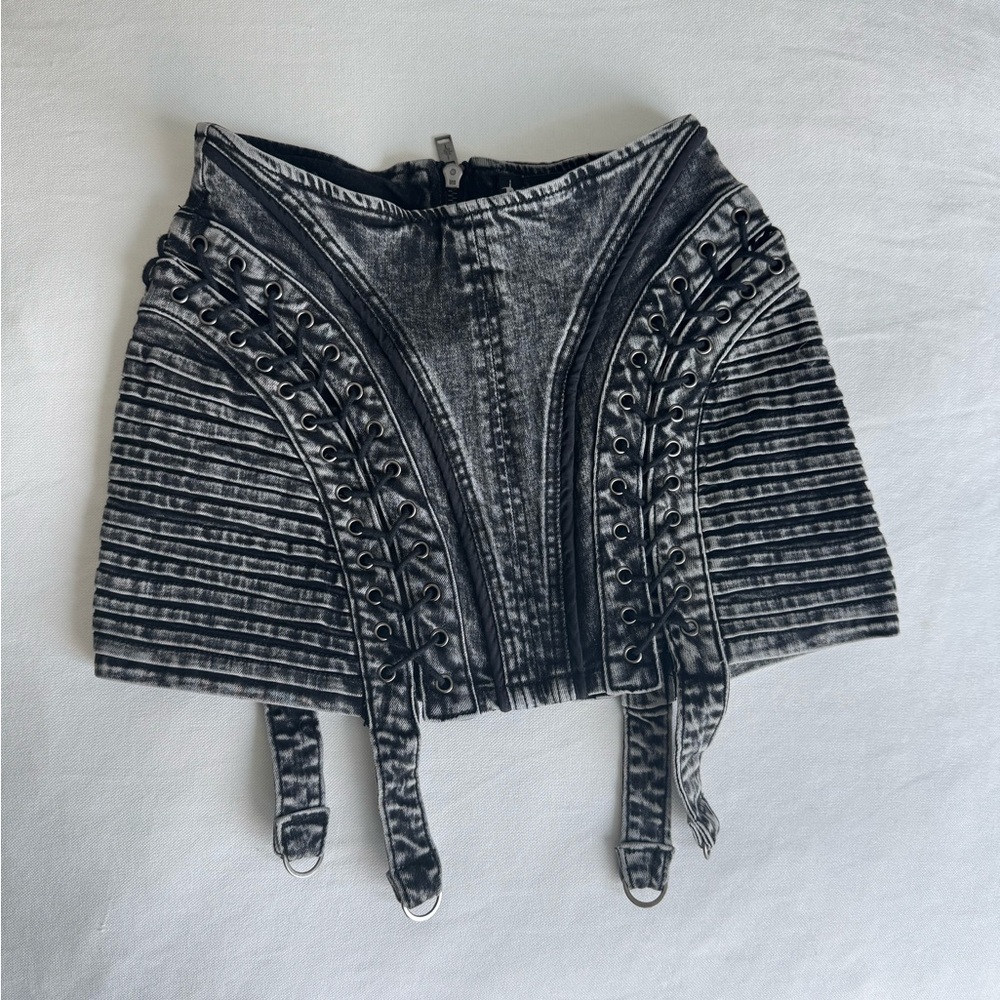 Dolls Kill Black Denim Skirt